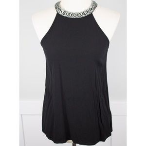 Blue Rain Black High Neck Sleeveless Blouse